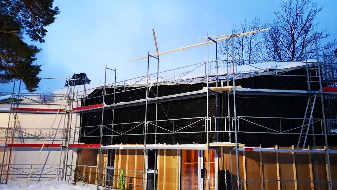 Hus under oppføring