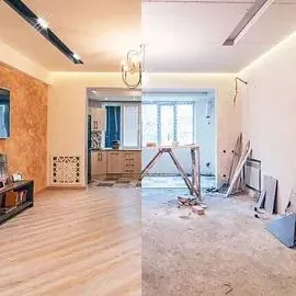 Sammenligning av en bolig før og etter oppussing